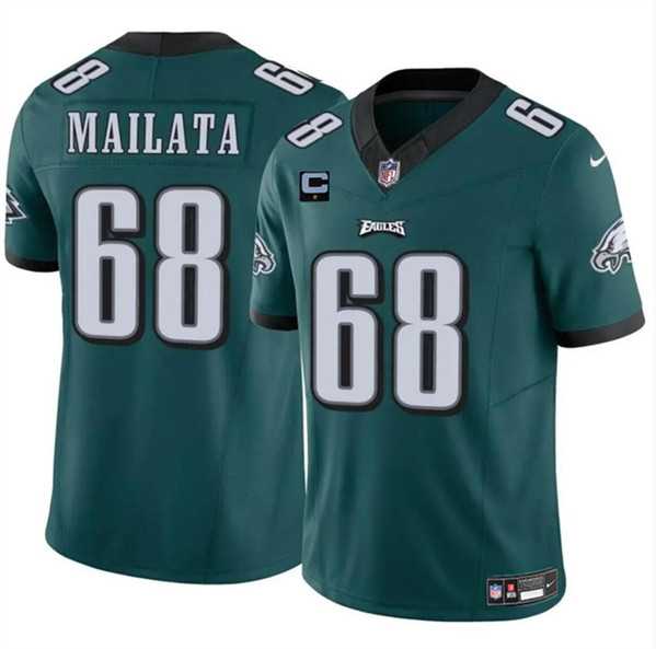 Men & Women & Youth Philadelphia Eagles #68 Jordan Mailata Green F.U.S.E With 1-Star C Patch Vapor Untouchable Limited Stitched Jersey